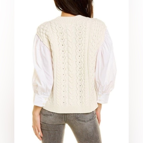 Something Navy
Women's White Poplin Sleeve Wool-blend Sweater - Picture 2 of 11